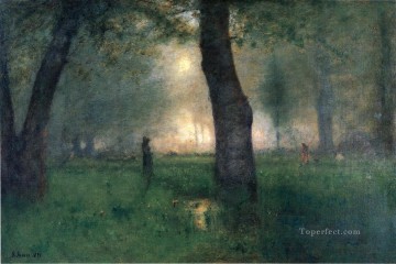 Bosque Painting - El paisaje de Trout Brook bosque tonalista George Inness